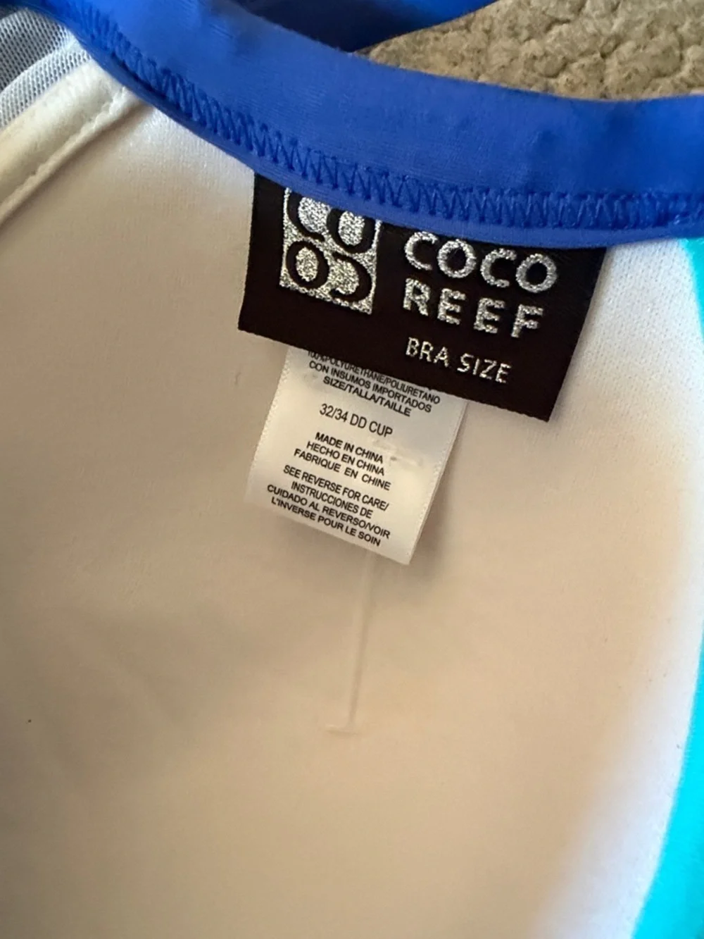 Coco Reef Blue Aqua Ombre Polka Dot Tankini Top New